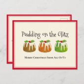 Glitter Pudding-kerstkaart Feestdagenkaart (Voorkant / Achterkant)