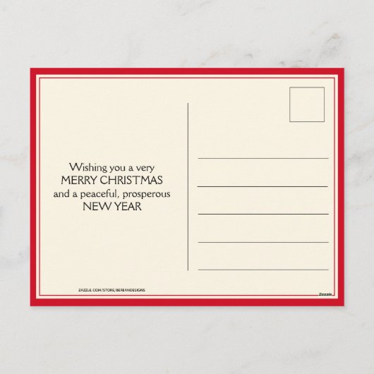 Glitter Pudding-kerstkaart Feestdagenkaart (Achterkant)