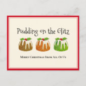 Glitter Pudding-kerstkaart Feestdagenkaart (Voorkant)