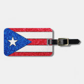  glitter Puerto Rico vlag bagagelabel (Voorkant horizontaal)