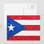 Glitter Puerto Rico vlag briefkaart (Voorkant / Achterkant)