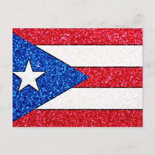Glitter Puerto Rico vlag briefkaart (Voorkant)