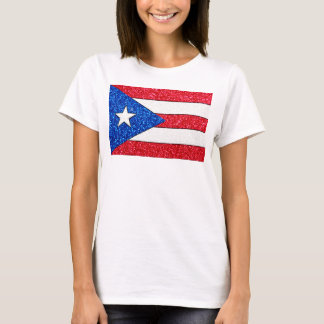Glitter Puerto Rico vlag dames band shirt