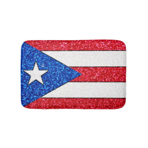 Glitter Puerto Rico vlag kleine badmat
