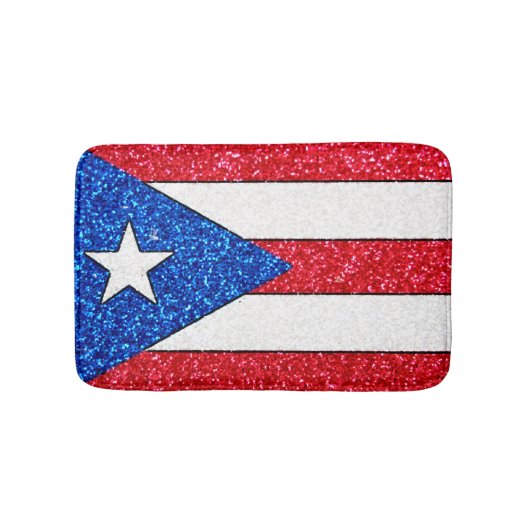 Glitter Puerto Rico vlag kleine badmat (Voorkant)