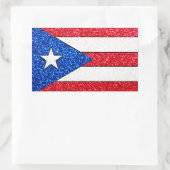 Glitter Puerto Rico vlag rechthoek stickers (Tas)