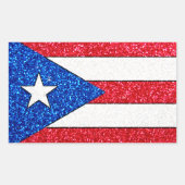 Glitter Puerto Rico vlag rechthoek stickers (Voorkant)