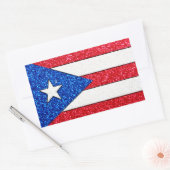 Glitter Puerto Rico vlag rechthoek stickers (Envelop)