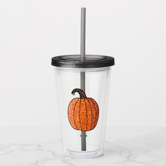 Glitter Pumpkin Acryl Drinkbeker (Voorkant)