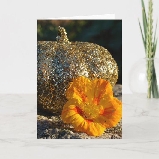 Glitter Pumpkin en Oranje ventilator Kaart (Voorkant)