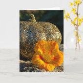Glitter Pumpkin en Oranje ventilator Kaart (Gele Bloem)