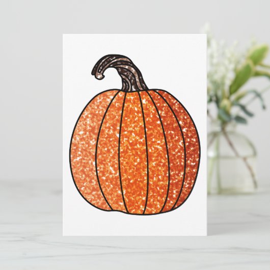 Glitter Pumpkin Kaart (Staand voorkant)