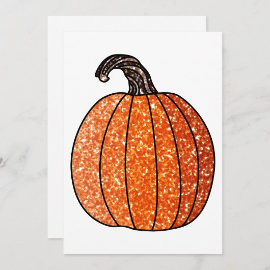 Glitter Pumpkin Kaart (Voorkant / Achterkant)