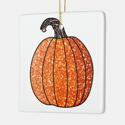 Glitter Pumpkin Keramisch Ornament (Links)