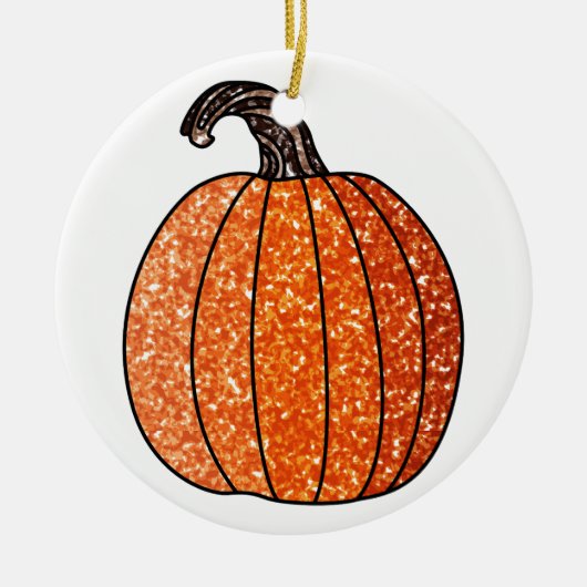 Glitter Pumpkin Keramisch Ornament (Voorkant)