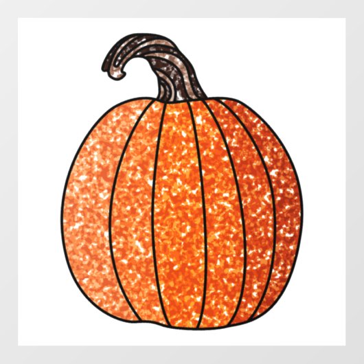 Glitter Pumpkin Raamsticker (Vel)