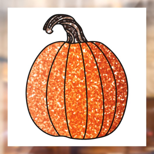 Glitter Pumpkin Raamsticker (Vel 2)