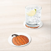 Glitter Pumpkin Ronde Kartonnen Onderzetter (Insitu)