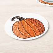 Glitter Pumpkin Ronde Kartonnen Onderzetter (Gebogen)