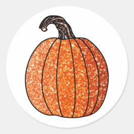 Glitter Pumpkin Ronde Sticker