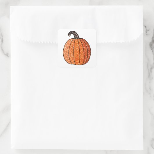 Glitter Pumpkin Vierkante Sticker (Tas)
