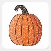 Glitter Pumpkin Vierkante Sticker (Voorkant)