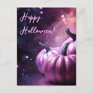 Glitter Pumpkins Halloween Wenskaart Briefkaart