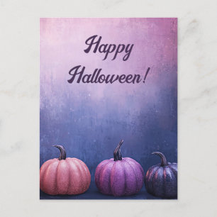 Glitter Pumpkins Halloween Wenskaart Briefkaart