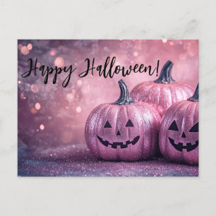 Glitter Pumpkins Halloween Wenskaart Briefkaart
