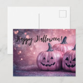Glitter Pumpkins Halloween Wenskaart Briefkaart (Voorkant / Achterkant)