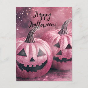 Glitter Pumpkins Halloween Wenskaart Briefkaart