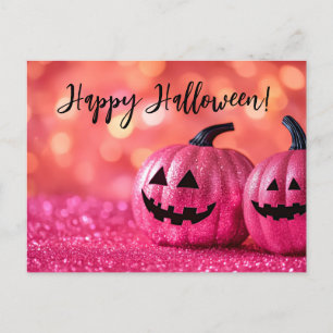Glitter Pumpkins Halloween Wenskaart Briefkaart