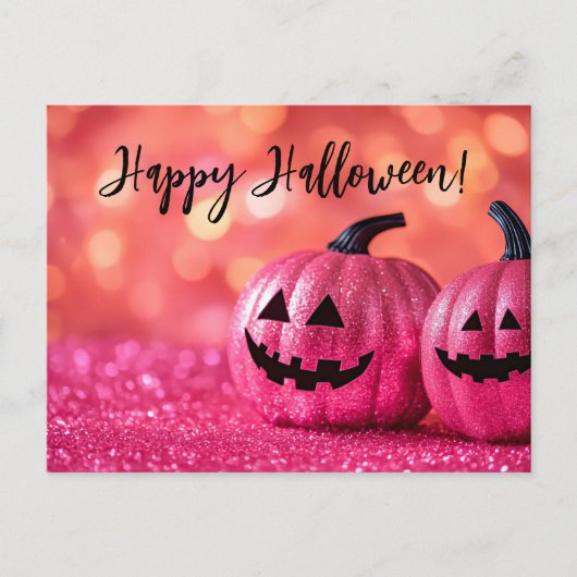 Glitter Pumpkins Halloween Wenskaart Briefkaart (Voorkant)