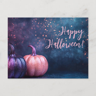 Glitter Pumpkins Halloween Wenskaart Briefkaart