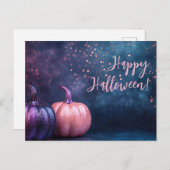 Glitter Pumpkins Halloween Wenskaart Briefkaart (Voorkant / Achterkant)