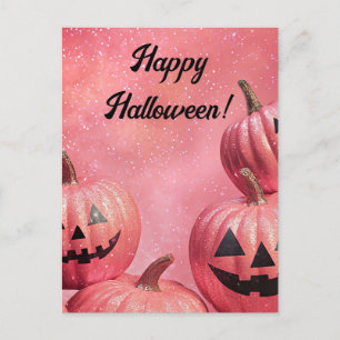 Glitter Pumpkins Halloween Wenskaart Briefkaart