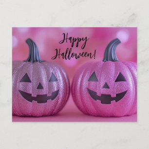 Glitter Pumpkins Halloween Wenskaart Briefkaart