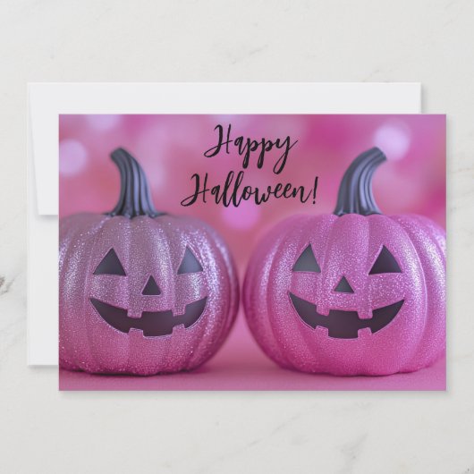Glitter Pumpkins Halloween Wenskaart Kaart (Voorkant)