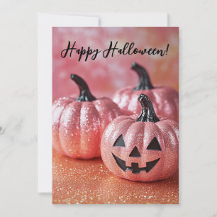 Glitter Pumpkins Halloween Wenskaart Kaart