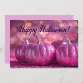 Glitter Pumpkins Halloween Wenskaart Kaart (Voorkant / Achterkant)