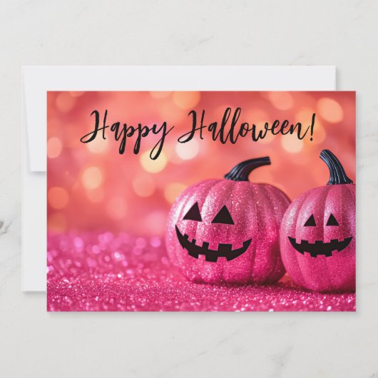 Glitter Pumpkins Halloween Wenskaart Kaart (Voorkant)