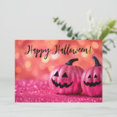 Glitter Pumpkins Halloween Wenskaart Kaart (Staand voorkant)