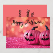 Glitter Pumpkins Halloween Wenskaart Kaart (Voorkant / Achterkant)