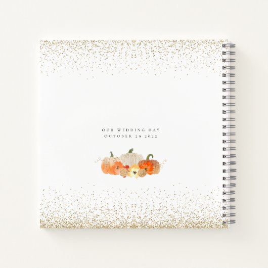 Glitter Pumpkins Wishes for Pas getrouwd Guest Boo Notitieboek (Achterkant)