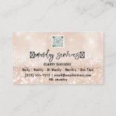 Glitter QR Code Logo Online Licht Roze Visitekaartje (Achterkant)