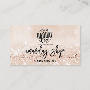 Glitter QR Code Logo Online Licht Roze Visitekaartje