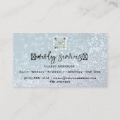 Glitter QR Code Logo Online Winkelen Aqua Water Visitekaartje (Achterkant)