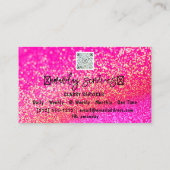 Glitter QR Code Logo Online Winkelen Magic Pink Go Visitekaartje (Achterkant)