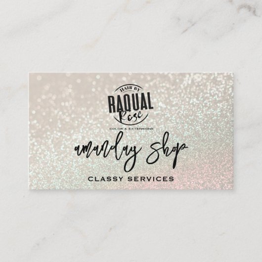 Glitter QR Code Logo Online Winkelpakket Visitekaartje (Voorkant)