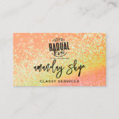 Glitter QR Code Logo Online Winkelstrand Sinaasapp Visitekaartje (Voorkant)